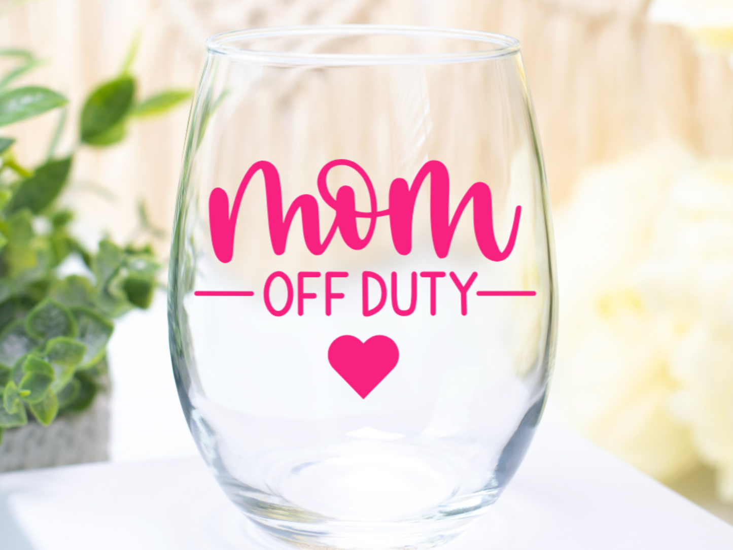 Mom Off Duty Wine Glass